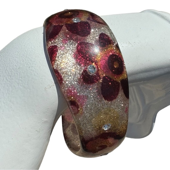 90s Y2K Flower Power Lucite Bangle Bracelet - Picture 4 of 6